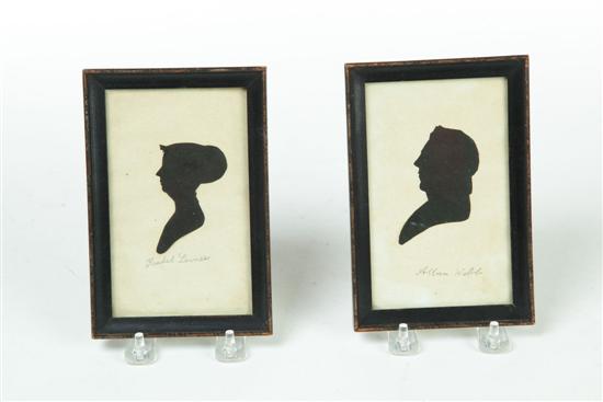 Appraisal: TWO SILHOUETTES American early th century Cutout portraits of Alban