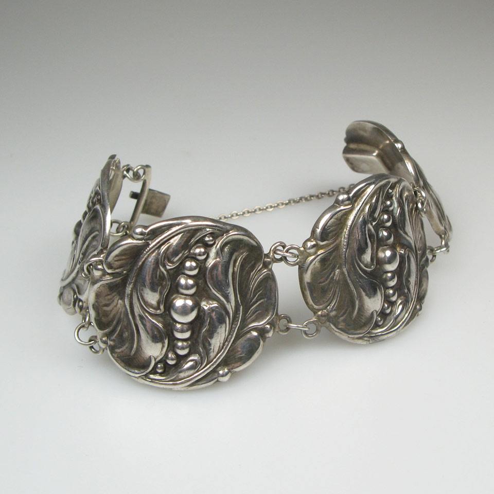 Appraisal: Poul Petersen Canadian Sterling Silver Bracelet in a foliate motif