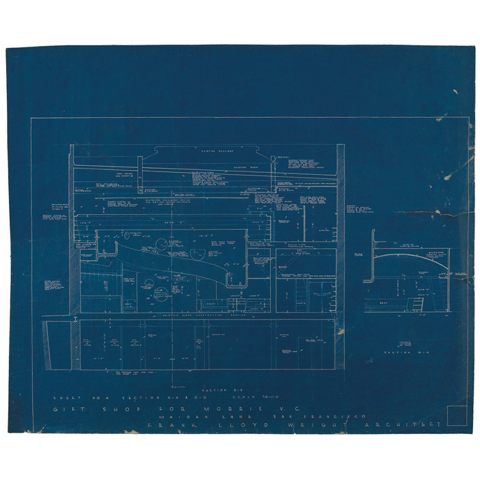 Appraisal: Frank Lloyd Wright blueprint from the V C Morris Gift