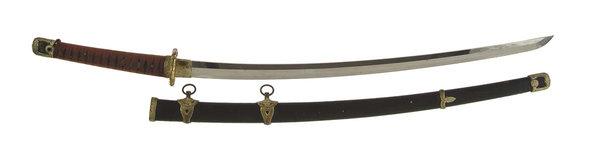 Appraisal: JAPANESE WWII KAI-GUNTO NAVAL OFFICERS SWORD shinogi zukuri gendaito blade