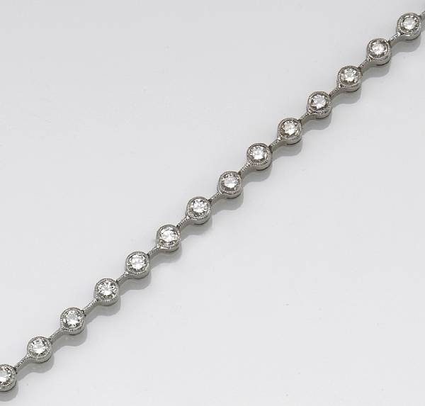 Appraisal: A diamond and k white gold bracelet estimated total diamond