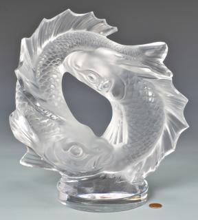 Appraisal: Lalique Pisces Sculpture Deux Poissons Lalique French Crystal DEUX POISSONS