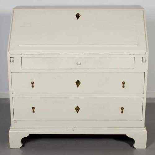 Appraisal: A Danish Painted Pine Slant Front Secretaire Chest circa having