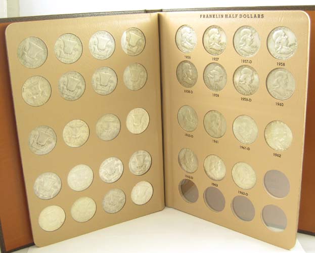 Appraisal: U S FRANKLIN SILVER HALF DOLLAR COLLECTION a complete set