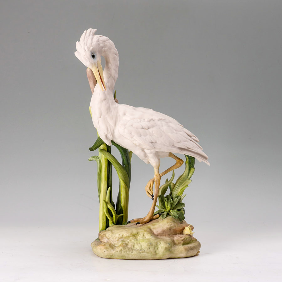 Appraisal: LARGE CYBIS GREAT WHITE HERON FIGURE Porcelain figure of a