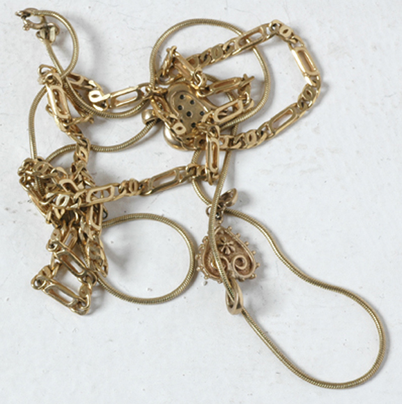 Appraisal: TWO NECKLACES AND ONE PENDANT IN CT GOLD TOGERHER WITH