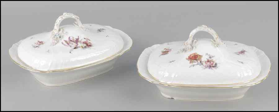 Appraisal: PAIR OF KPM PORCELAIN COVERED SERVING DISHES H '' W