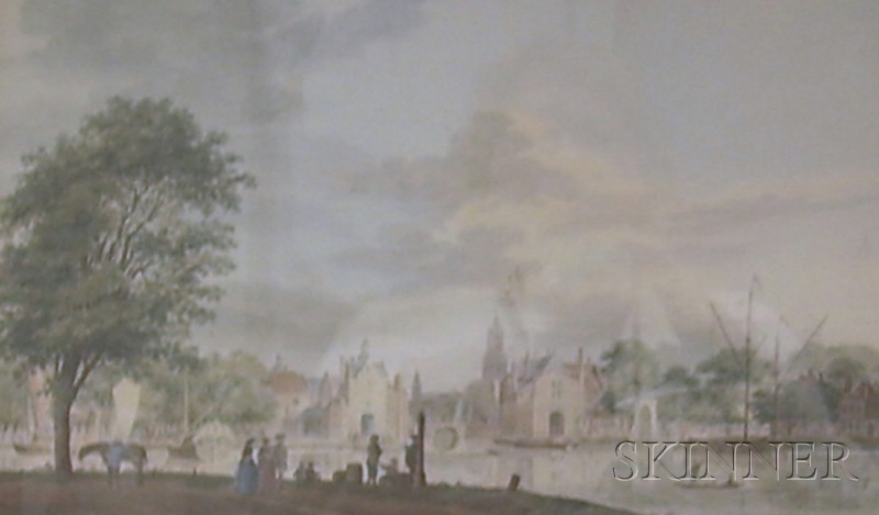 Appraisal: Framed Color Print of a Dutch Landscape Delft aan de