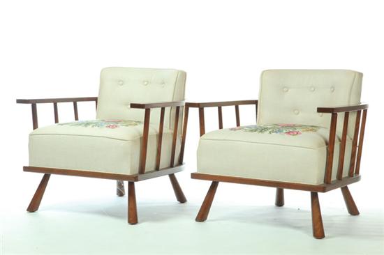 Appraisal: PAIR OF ARMCHAIRS Designed by T H Robsjohn-Gibbings manufactured by