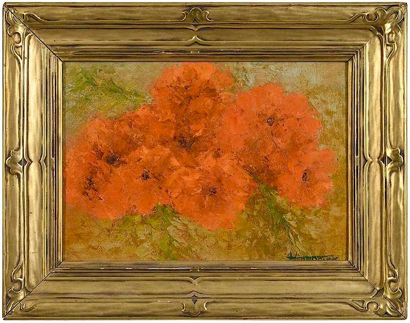 Appraisal: Walter Hasbrouk American th st century Orange Poppies signed lower