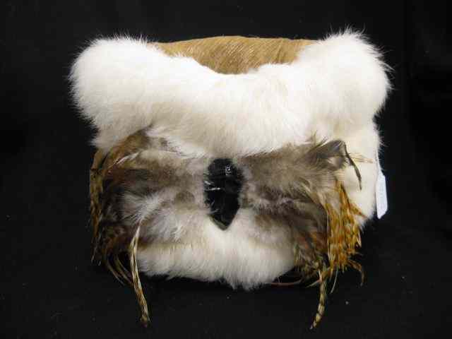 Appraisal: Indian Basket fur feather decor '' diameter excellent