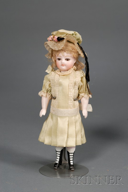 Appraisal: All-Bisque Doll probably Kestner with kid-lined swivel neck closed mouth