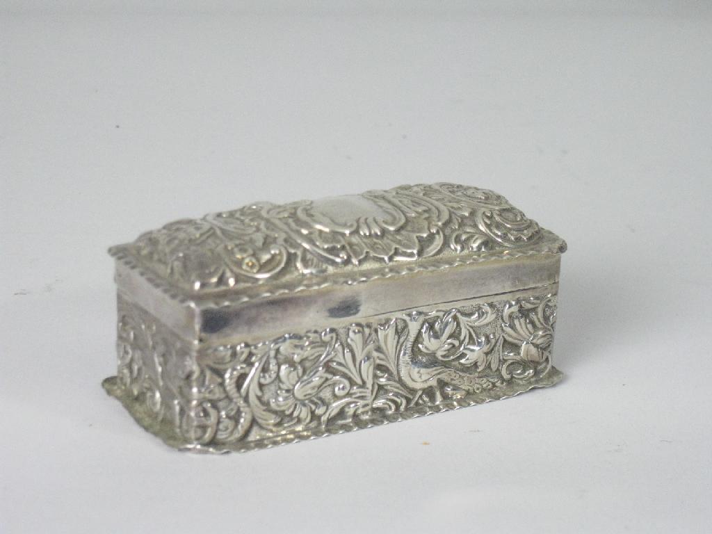 Appraisal: A Victorian Box and Cover with scroll embossed decoration in