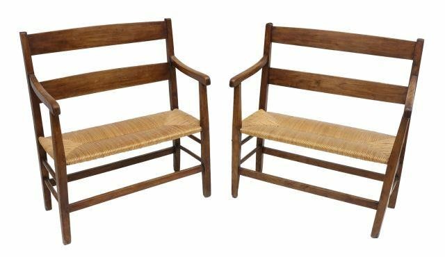 Appraisal: lot of French Provincial children's benches early th c having