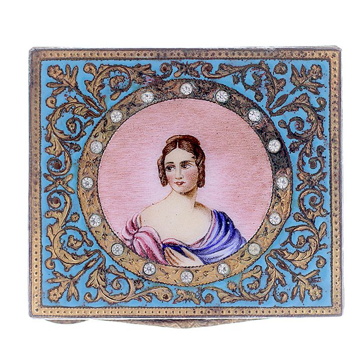 Appraisal: Italian and Enamel Compact An Italian and enamel compact with