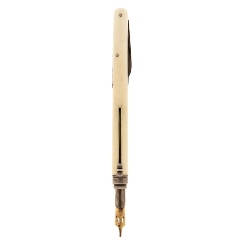 Appraisal: A Victorian silver mounted bone combination pen and pencil incorporating