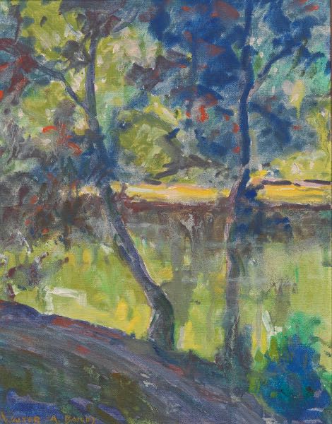 Appraisal: WALTER ALEXANDER BAILEY AMERICAN - x Riverbank Oil on canvasboard