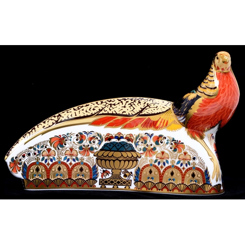 Appraisal: A Royal Crown Derby Golden Pheasant paperweight The Collection certificate