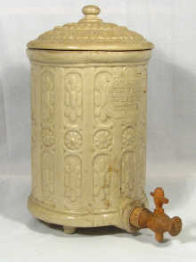 Appraisal: A Doulton stoneware covered barrel with wooden tap circa measurements