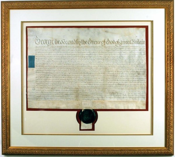 Appraisal: King George II - signed manuscript document on vellum One