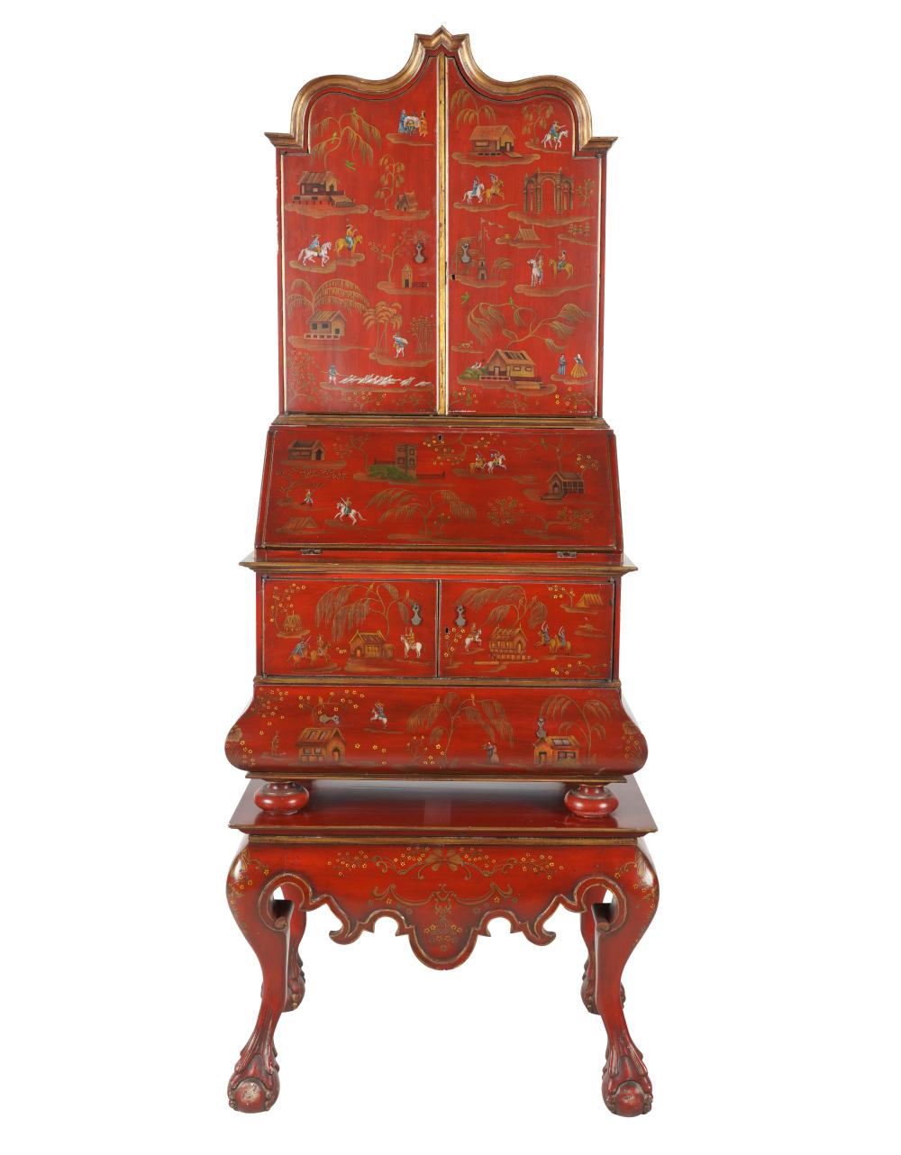 Appraisal: CHINOISERIE SECRETARY th century having a pair of hinged doors