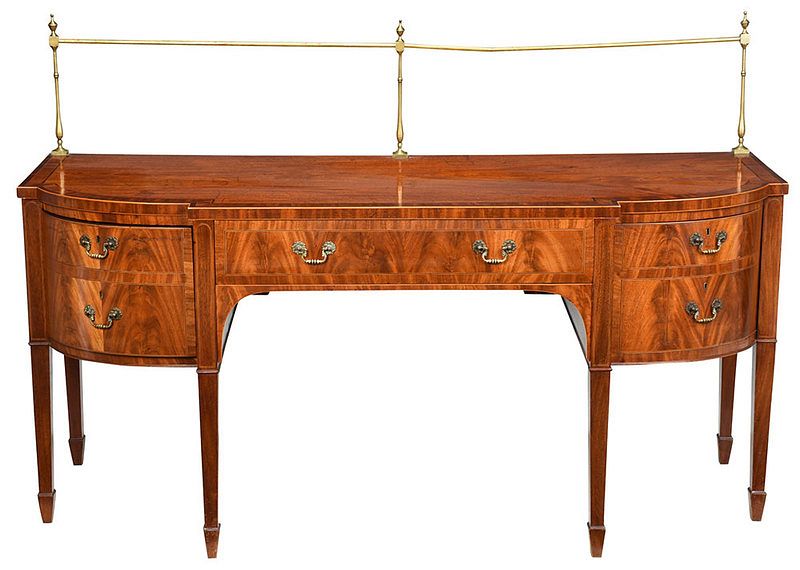 Appraisal: George III Inlaid Figured Mahogany Sideboard British early th century