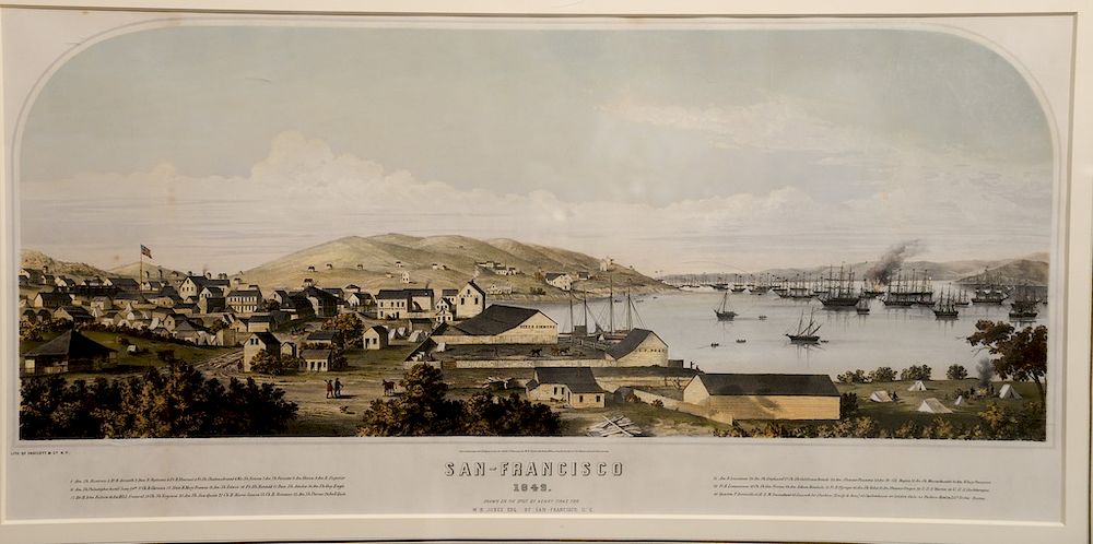 Appraisal: After Henry Firks colored lithograph View of San Francisco Drawn