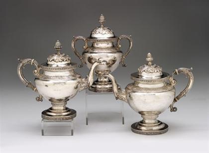 Appraisal: American silver three-piece partial tea service john curry philadelphia circa