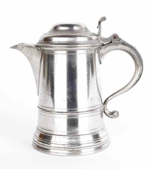 Appraisal: New York pewter flagon ca bearing the touch of Boardman