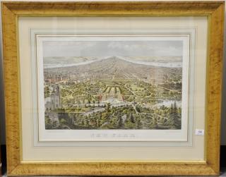 Appraisal: New York hand colored lithograph taken from Central Park marked