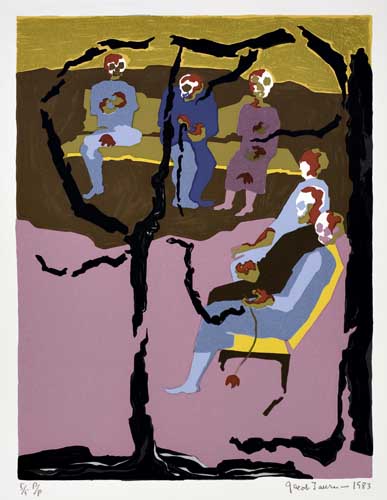 Appraisal: JACOB LAWRENCE - No People in the Park Color screenprint