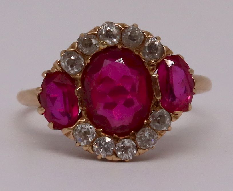 Appraisal: JEWELRY kt Gold Ruby and Diamond Ring kt yellow gold