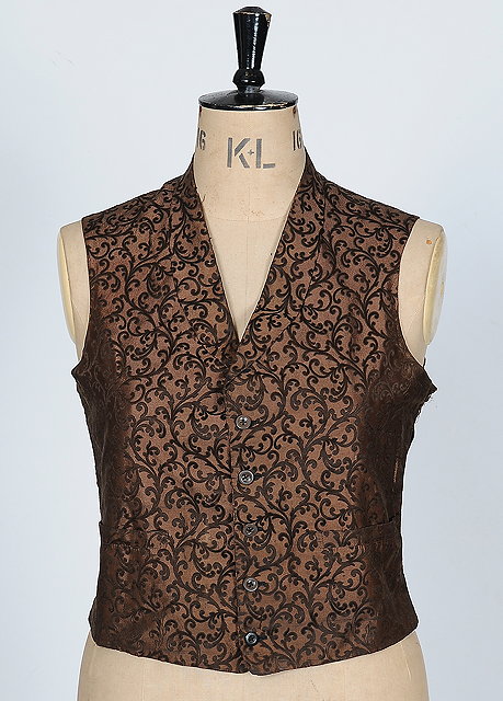 Appraisal: A Victorian gentleman's brown waistcoat with a darker brown florate