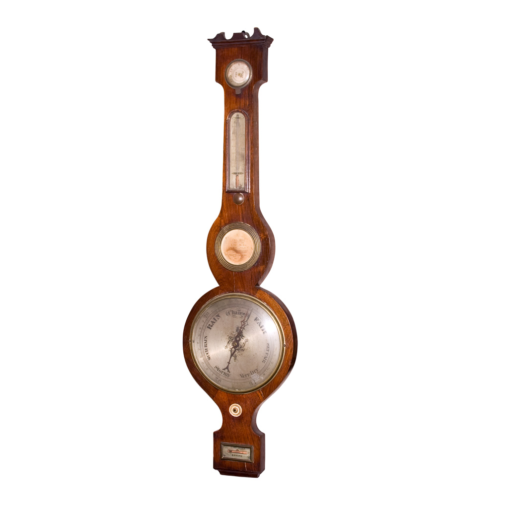 Appraisal: George III Mahogany Barometer Height inches