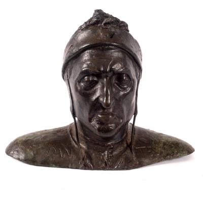 Appraisal: A bronze bust of Dante cm high