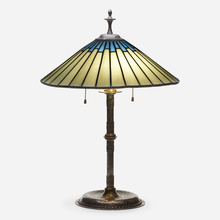 Appraisal: Karl Kipp for Roycroft TABLE LAMP USA c acid-etched and