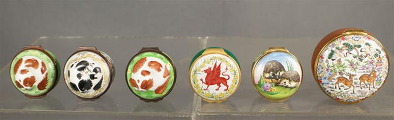 Appraisal: animal themed Halcyon Days enameled boxes by Bilston largest Estimate