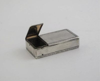 Appraisal: A th century continental oblong snuff box with engine turning