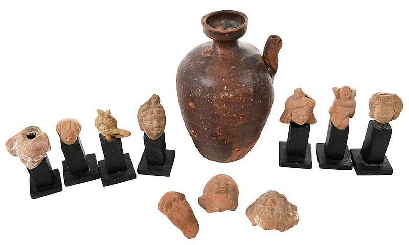 Appraisal: Ten Greek or Roman Terracotta Head Fragments possibly ancient five