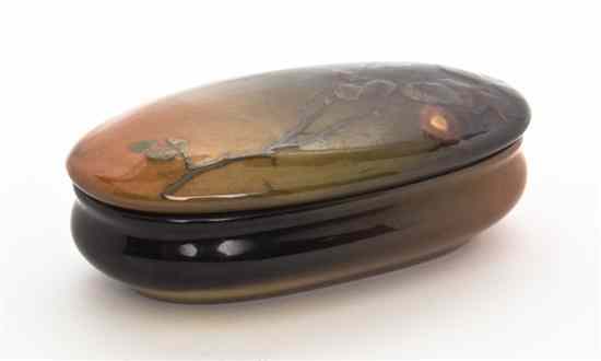 Appraisal: A Rookwood Pottery Match Box Elizabeth Weldon Brain of oval