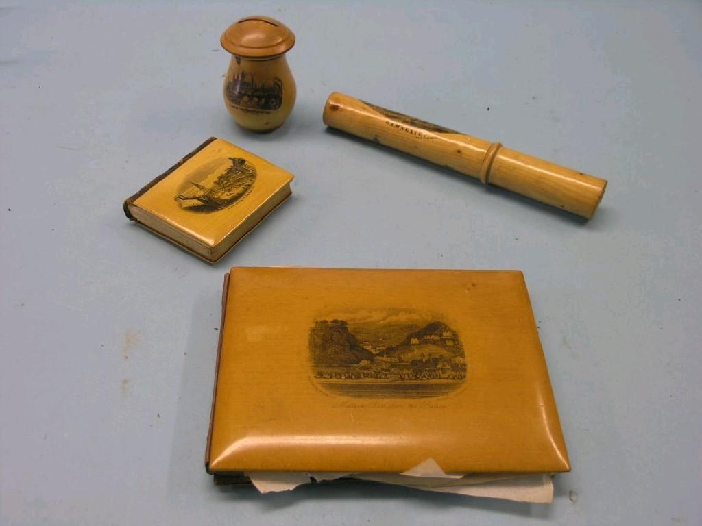 Appraisal: Mauchlineware four items total including an album of Derbyshire topographical