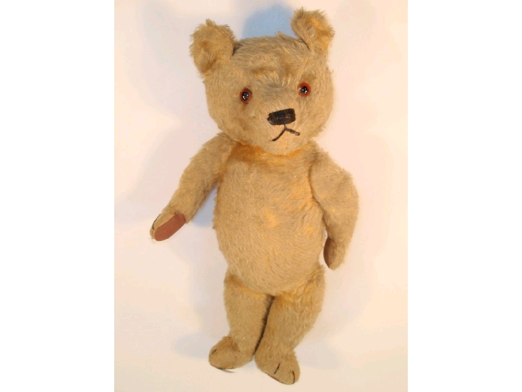 Appraisal: A gold mohair 's teddy bear no labels cm