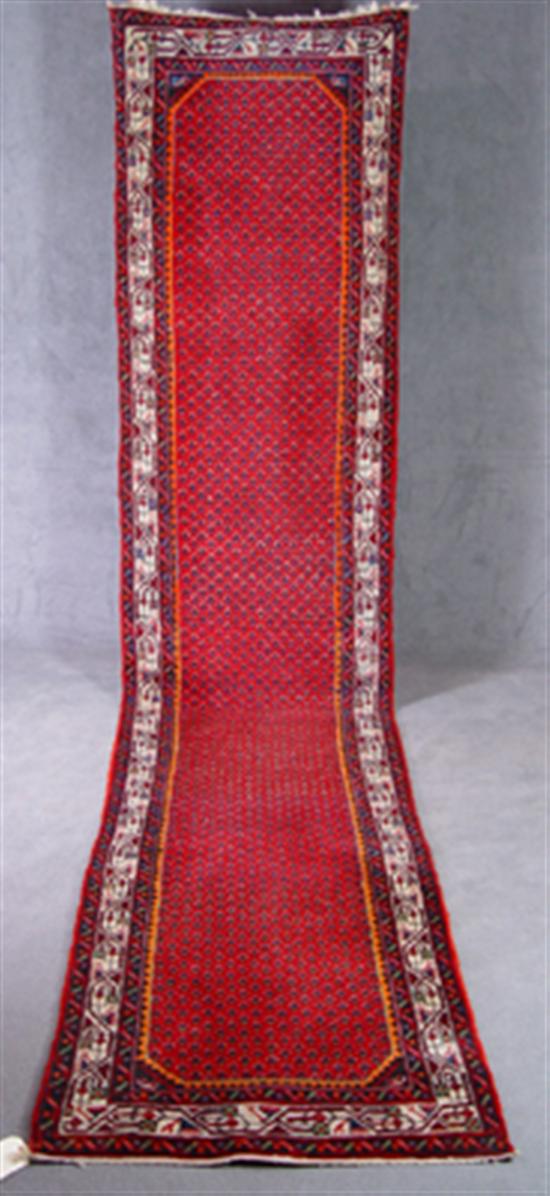 Appraisal: Wool Oriental Runner Red field with all over guls with