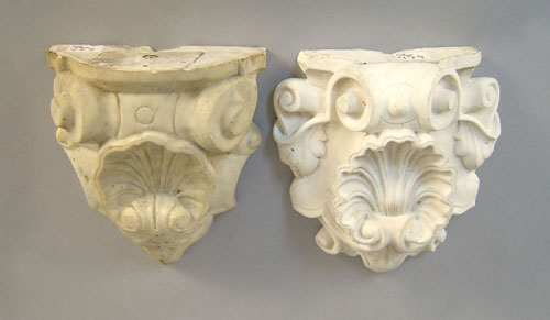 Appraisal: Two marble shelves h x w