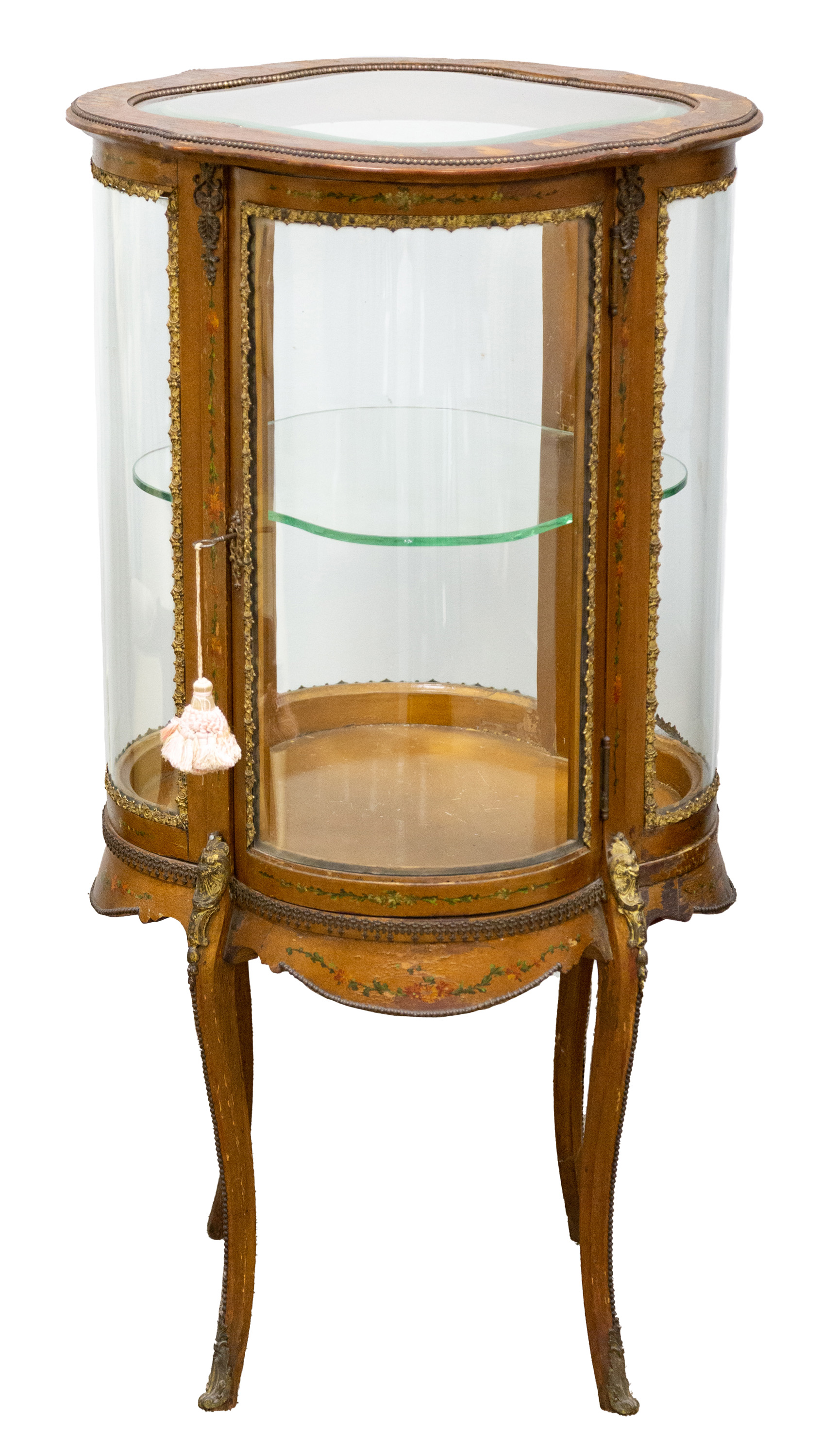 Appraisal: FRENCH BERNIS MARTIN STYLE HAND PAINTED VITRINE DISPLAY CASE Early