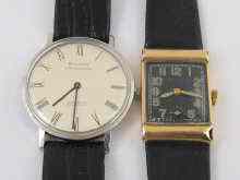 Appraisal: A ct gold gents wrist watch with black dial c