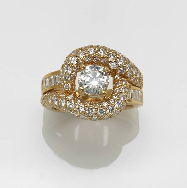 Appraisal: A diamond and k gold ring Jose Hess signed Jose