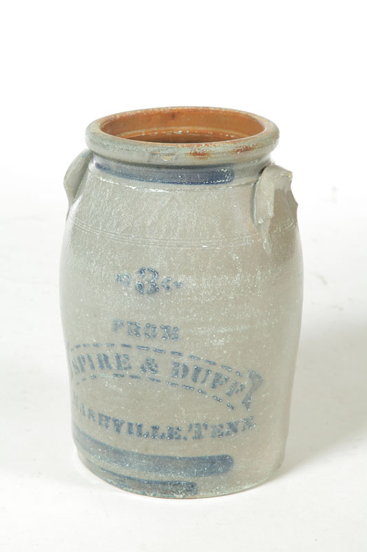 Appraisal: STONEWARE CROCK American rd quarter- th century Cobalt stenciled merchant