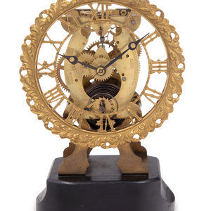 Appraisal: An American Brass Skeleton Clock Litchfield Mfg Co Litchfield CT