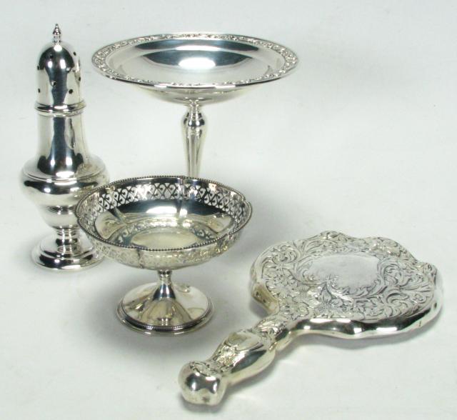 Appraisal: Group of Silver Silver Plated Accessories including sterling vanity hand